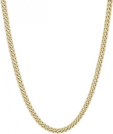 The GLD Shop 5MM Miami Cuban Chain Necklace 16" 18" 20" 24" 28" - Gold