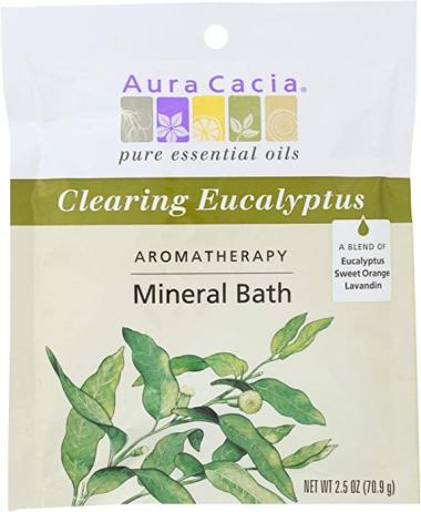 Aura Cacia Clearing Eucalyptus Aromatherapy Mineral Bath Salt, 2.5 Ounce Packet - 6 per case.6