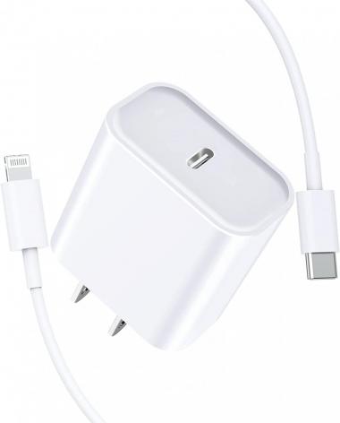 [Apple MFi Certified] iPhone Fast Charger, GEONAV 20W Power Delivery Type C Rapid Wall Charger Plug with 6FT USB C to Lightning Quick Charging Sync Cord for iPhone 14 13 12 11 Pro/XS/XR/X/iPad/AirPods