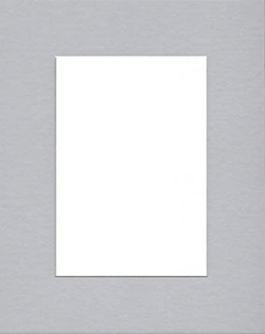 Pack of (5) 18x24 Acid Free White Core Picture Mats Cut for 13x19 Pictures in Nantucket Grey