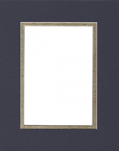 20x24 Navy Blue & Gold Double Picture Mats Bevel Cut for 16x20 Pictures