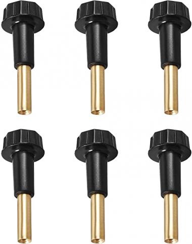 ECUDIS Pack of 6 On/Off Replacement Light Lamp Turn Switch Knobs with 1/2" Extensions, Black