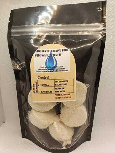 Shower Steamers 6 Pack Comfort with Vanilla and Patchouli by Aromatherapy for Shower and Bath