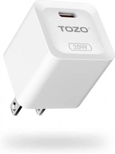 TOZO C1 USB C 20W PD Power Adapter Fast Wall Charger Type C Compatible with iPhone 14/14 Plus/14 Pro/14 Pro Max,iPhone 13/12/Pro/Pro Max/11,iPad Pro,Samsung Galaxy White(Cable not Included)