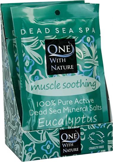 100% Pure Dead Sea Mineral Bath Salt Eucalyptus 6 Pk, 2.5 oz Single Use Packets with Magnesium, Sulfur and 21 Essential Minerals. for Eczema, Psoriasis and All Skin Types. Natural, Therapeutic.