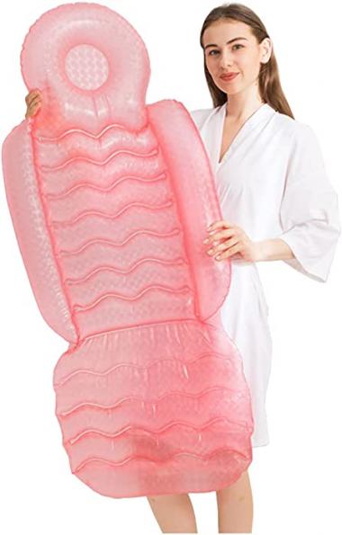 GBBNZB Full Body Bath Pillow for Bathtub PVC Material Adult Inflatable Spa Cushion Massage Bath Cushion Chair Backrest with Suction Cup,Pink