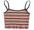 SweatyRocks Women's Sexy Strappy Crop Top Striped Print Ribbed Knit Cami Top