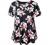 FOLUNSI Women’s Plus Size Short Sleeve Henley Shirt V Neck Floral Blouses Tunic Tops M-4XL