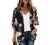 Women's Floral Print Puff Sleeve Kimono Cardigan Loose Cover Up Casual Blouse Tops