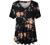 FOLUNSI Women’s Plus Size Short Sleeve Henley Shirt V Neck Floral Blouses Tunic Tops M-4XL