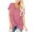 Womens Criss Cross Twist Knot Tops Casual Summer Short Sleeve T Shirts Tunic Top Loose Comfy Tshirts Blouses