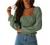 CNJFJ Women's Sexy Frill Smock Crop Top Retro Square Neck Long Sleeve Shirred Blouse Tops