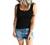 Women Tank Tops Summer Sleeveless Shirts Slim Basic Cami Top T-Shirt Trendy Ombre Knit Ribbed Button Up Henley Blouses