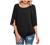 Women's Business Casual Scoop Neck 3/4 Sleeves Chiffon Work Blouse Shirt Top Floral Solid Loose Fitting T-Shirt Tunics