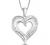 Jewelili Heart Necklace Pendant with Natural White Round and Baguette Diamonds 1/4 Cttw in Sterling Silver or Yellow or Rose Gold over Sterling Silver 18 Inches Box Chain