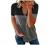 Womens Short Sleeve Summer Tops Loose Zipper Striped Casual Crewneck T-Shirt Blouses Color Block Side Split Tee Tunic