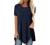 Womens Casual Crewneck Plus Size Tops Irregular Hem T-Shirts Flowy Swing Blouse Short Sleeve Pleated Tunic Summer Tops