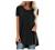 Womens Casual Crewneck Plus Size Tops Irregular Hem T-Shirts Flowy Swing Blouse Short Sleeve Pleated Tunic Summer Tops