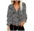 Women's V Neck Lantern Long Sleeve Boho Floral Printed Summer Tops Stylish Drawstring Blouses Loose T Shirts Tunics