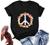 Peace Sign and Sunflower Printed T-Shirts, Women Crewneck Summer Tops Short Sleeve Graphic Tees Shirt Colorful Tshirts