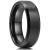 King Will Basic 6mm 7mm 8mm 9mm 10mm Men Wedding Black/Silver Tungsten Ring Matte Finish Beveled Polished Edge Comfort Fit