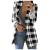 Women's Lapel Collar Long Sleeve Plaid Blazer Slim Fit Open Front Work Jackets Blazer Dress Office Suit Coat Outerwear