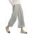 ECUPPER Womens Casual Loose Elastic Waist Cotton Trouser Cropped Wide Leg Pants