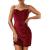 ZAFUL Women's Sexy Spaghetti Straps Side Slit Stain Cami Dress A Line Solid Party Club Hoilday Slip Dress