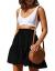 Relipop Women's Floral Flared Short Skirt Polka Dot Pleated Mini Skater Skirt with Drawstring