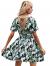 Floerns Women's Ditsy Floral Plunge Neck Knot Front A Line Short Dress