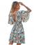 Floerns Women's Ditsy Floral Plunge Neck Knot Front A Line Short Dress