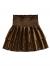 SheIn Women's Solid Shirred High Waist Layered Ruffle Hem Flared Mini Skirt