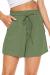 NEYOUQE Womens Cotton Linen Casual Summer Elastic Waist Comfy Shorts with Pocket