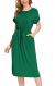 Simier Fariry Women's Hide Belly Blouson Knee Length Dress with Pockets