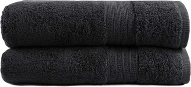 TRIDENT Bath Towels Set, 100% Air Rich Cotton Yarn, 2 Piece Bathroom Towels, Super Soft, High Absorbent Large Bath Towel, Soft Comfort 30" x 56", 550 GSM (Coal)