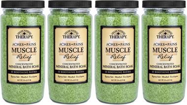 Village Naturals Therapy, Mineral Bath Soak, Aches and Pains Muscle Relief, 20 oz, Pack of 4