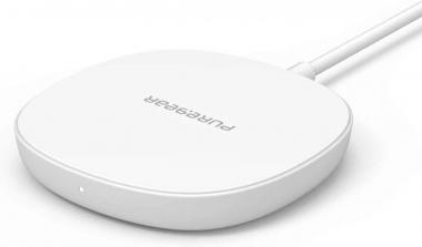 PureGear 15W Qi-Certified Fast Wireless Charging Pad for iPhone 12/12 Pro / 12 Pro Max / 12 Mini Compatible with MagSafe Case - Fast Magnetic Wireless Charger, AirPods/iPhone 11, Galaxy S21 S20 & More