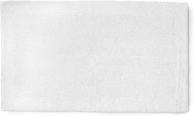 Welhome 100% Cotton Reversible Bathroom Rug | White | 17" x 24"| Racetrack Pattern | Absorbent | Super Soft | Comfort | Quick Dry | Durable | Hotel Spa Collection | Sustainable | Machine Washable