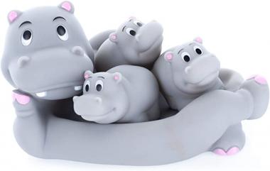 Playmaker Toys Rubber Hippo Family Bathtub Pals - Floating Bath Tub Toy