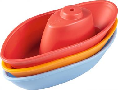 HABA Stacking Boat Set - 3 Piece Play Set Great for Scooping and Funelling Water in the Bath or Pool