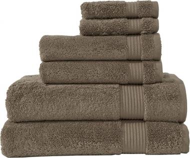 Classic Turkish Towels - Luxury Towel Set for Bathroom, 100% Turkish Cotton, Quick Dry, Soft and Absorbent Bath Towels, Hand Towels, and Washcloths, Amadeus Collection - 6-Piece Set (Deep Taupe)