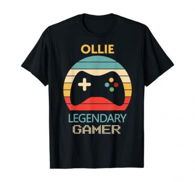 Ollie Name Gift - Personalized Legendary Gamer T-Shirt