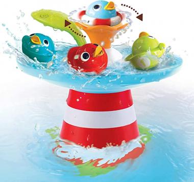 Yookidoo Duck Race Baby Bath Toy - Water Fountain and Four Racing Magical Ducks for Bathtime Sensory Development - Bath Time Fun 6 Months and Up