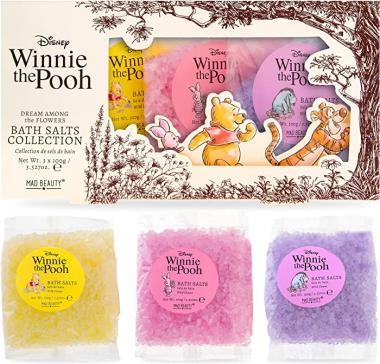 MAD BEAUTY Disney Winnie The Pooh Bath Salts Collection, Trio Set, Wild Flower-Scented Bath Salts (3 x 3.5 oz), Body Care, Healthy Glowing Skin, Relax & Unwind, Let Your Troubles Float Away