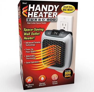 Heat Boss Turbo 800 Watt Space-Saving Wall Outlet Heater by Handy Heater