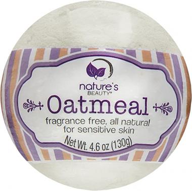 Nature’s Beauty Oatmeal BATH BOMB, 4.6 Oz, Spa Bomb Fizzies, made with Oatmeal, Almond Oil, Coconut Oil for Moisturizing Dry Skin, Non-Staining, Natural Ingredients, Hand Crafted, Best Gift for Women