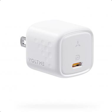 VOLTME 30W USB C Charger (GaN III Tech), USB-C Power Adapter, Mini Type C Wall Charger, PD3.0 PPS Fast Charge for iPhone 14 13 12 11 Mini Pro Max Plus, Samsung, MacBook Air, iPad Pro, Pixel (White)