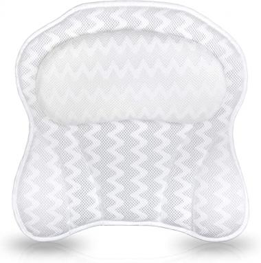 Bath Pillow, Kmeivol Bath Pillows for Tub, Luxury Bathtub Pillow for Neck, Head, Back and Shoulder Support, Breathable Soft and Comfortable Tub Pillow, Bath Pillows with Six Strong Suction Cups