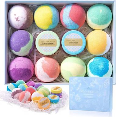 habibee 10 Pcs Bath Bombs 3.5oz and 6 Pcs Shower Steamers Gift Set with Plant Essential Oil and Sea Salt Handmade for Dry Skin Moisturize & Bubble Bath Birthday Christmas Spa Gifts for Women Kids