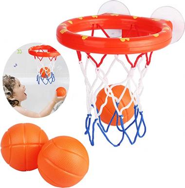 Fun Baby Bath Toys for Kids,Toddler Basketball Hoop Balls Playset -Bathtub Toys Shooting Game for Boys Girls -Office Ball Playset ,Bathroom Slam Dunk Game with 3 Ball Included & Strong Suction Cup